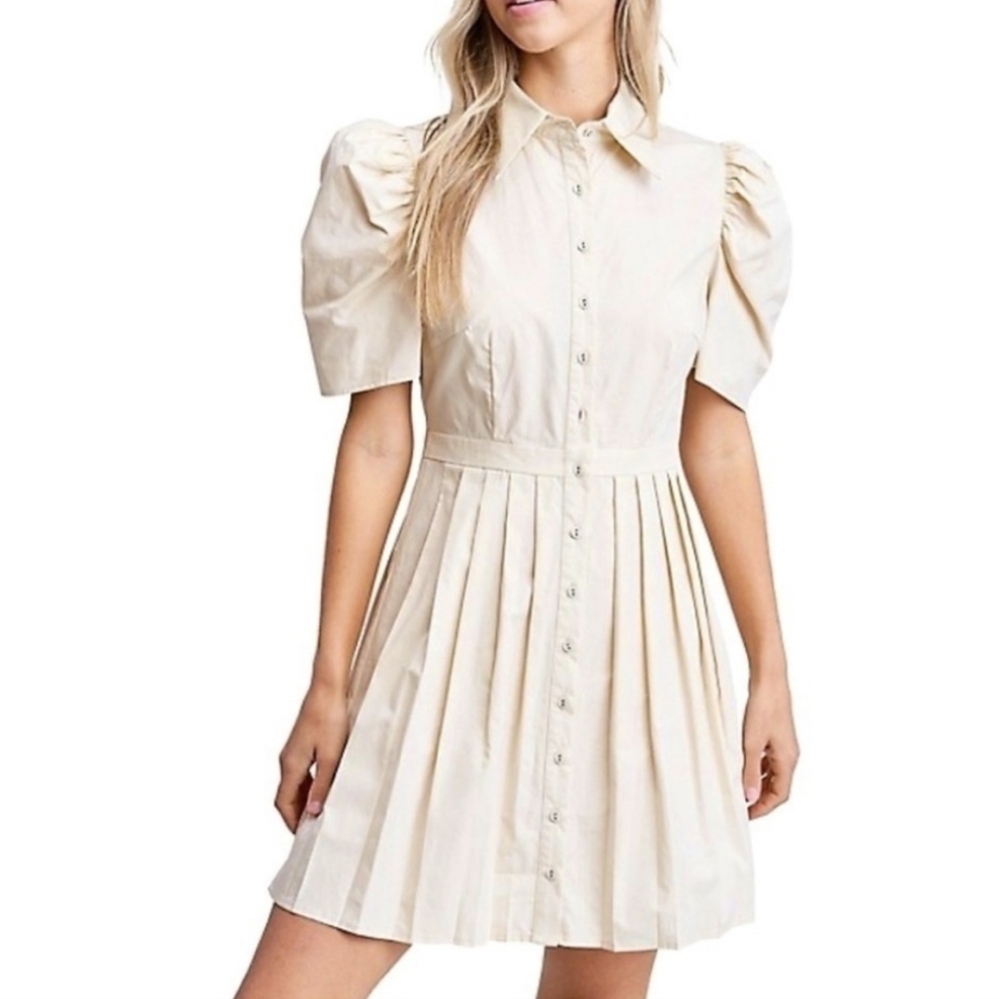 En Saison Babdoll Puff Sleeve Safari Dress
